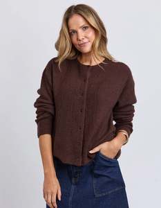 Knitwear: Murphy Knit Cardi - Coffee Bean