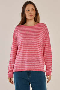 Natasha Knit Top - Blush Pink Stripe