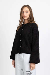 Honeycomb Cardi - Black