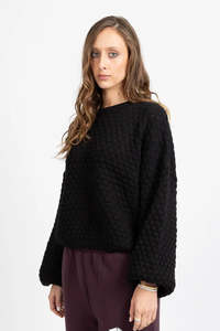 Honeycomb Knit - Black