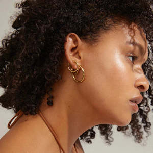 Pilgrim Jewellery: Eve Hoop Earrings 2-In-1 Set - Gold Plated