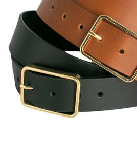 Loop Belts: Tess Belt  / Black - Gold Buckle
