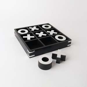 Tic Tac Toe 25cm x 25cm - Black + Silver