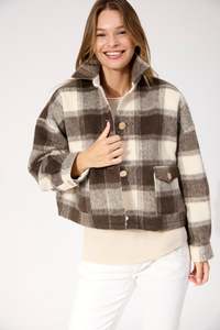Haven: Fargo Cropped Jacket - Brown