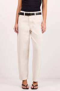 Jeans: Tradition Ecru Stretch Soft Barrel Jeans