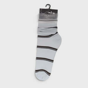 Double Stripe Frill Sock - Powder Blue