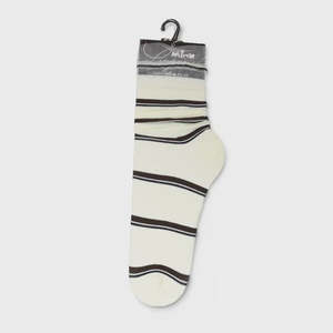 Under 50: Double Stripe Frill Sock - Lemon