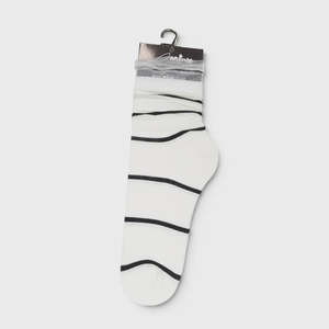 Double Stripe Frill Sock - White