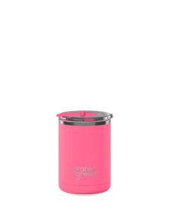 Ceramic Coffee Cup with hinged lid - Bubblegum