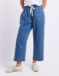 Greta Slim Leg Denim Pant - Mid Blue Wash