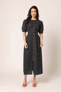 Seeking Lola: Muse Dress / Black White Cotton Spot