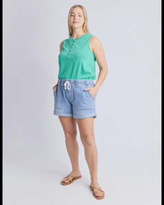 Emma Relaxed Denim Short / Mid Blue Wash