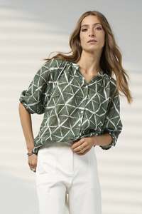 Prism Blouse - Khaki Multi