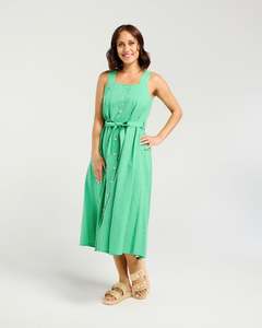 Zafina: Hadley Dress - Green Stripe
