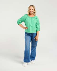 Caitlin Top - Green Stripe