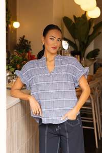 Knewe: Addison Top / Ink Gingham