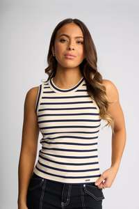 Knewe: True Tank / Ecru & Ink Stripe