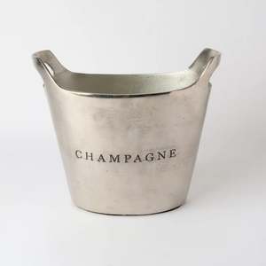 Aluminium Oval Champagne Bucket - Raw Silver