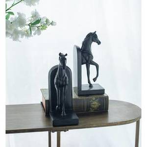 Horse Bookends Set - Black