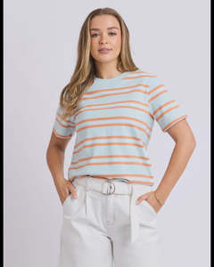 Pure Stripe Tee / Cool Blue