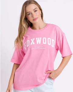 Foxwood: Interval Tee / Bubblegum Pink & White