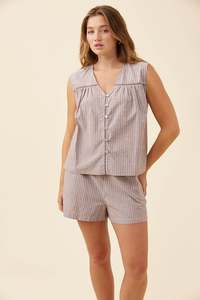 Isle Of Mine: Lyndell Button Tank - Taupe
