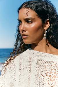 Frances Earring - Pearl Hoop