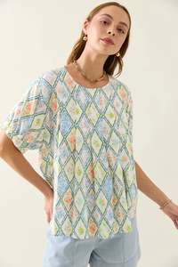 Ingrid Pleat Top / Tile