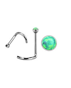 Body Jewellery: Light Green Opal - 18g - Nose Twist