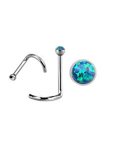 Body Jewellery: Dark Blue Opal - 18g - Nose Twist