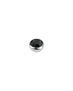 Body Jewellery: 16g - Black - 3mm Gem - Half Ball End