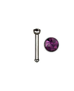 Body Jewellery: Dark Purple Gem/Titanium - 18g - Nose Bone