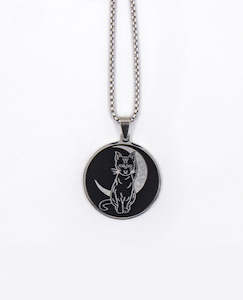 Moonlight Black Cat - Necklace