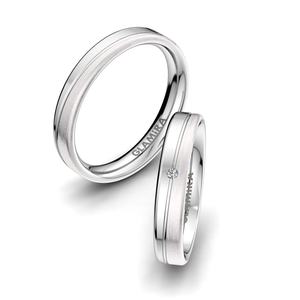 Wedding Rings: 0.018 Carat White Silver Zirconia Wedding Ring Bright Morning 4 mm GLAMIRA NZ