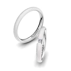 Wedding Rings: 0.03 Carat White Silver Zirconia Wedding Ring Alluring Balance 3 mm GLAMIRA NZ