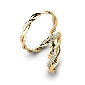 0.28 Carat 14ct Yellow Gold Zirconia Couple's Ring Winsome Aura GLAMIRA NZ