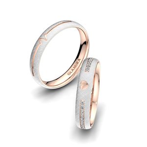 0.156 Carat 9ct White / Rose Gold Zirconia Couple's Ring Passionate Waiting 4 mm GLAMIRA NZ