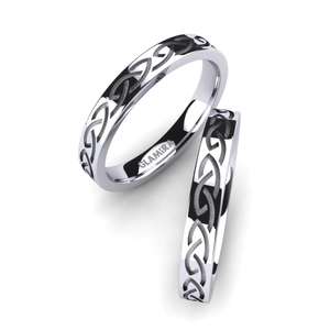 White Silver Wedding Ring Celtic Sign GLAMIRA NZ