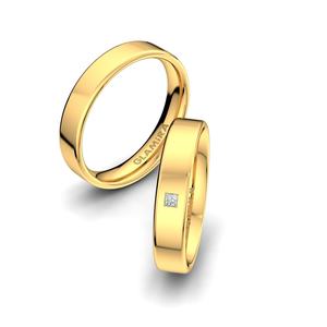 0.02 Carat 18ct Yellow Gold Diamond Couple's Ring Classic Destiny 4mm GLAMIRA NZ
