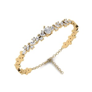 Bracelets: 0.65 Carat Pear cut 14ct Yellow Gold Lab Grown Diamond SYLVIE Bangle Leija GLAMIRA NZ