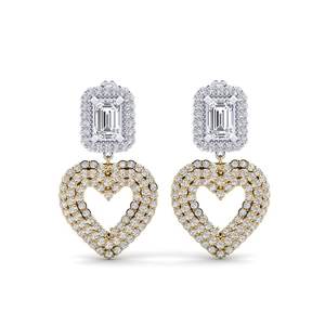 1.24 Carat Emerald Cut cut 14ct Yellow / White Gold Lab Grown Diamond SYLVIE Ear&hellip;