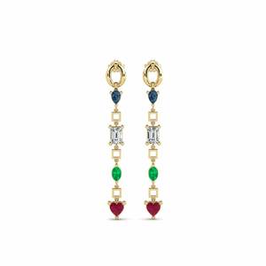 Earrings: 1.52 Carat Heart cut 14ct Yellow Gold Ruby SYLVIE Earring Ngway GLAMIRA NZ