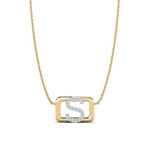 Necklaces: 0.144 Carat Round cut 14ct Yellow / White Gold Lab Grown Diamond SYLVIE Necklace Iksion - S GLAMIRA NZ