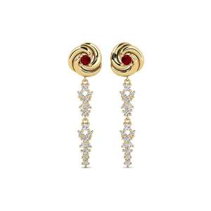 0.2 Carat Round cut 14ct Yellow Gold Ruby SYLVIE Earring Patraklos GLAMIRA NZ