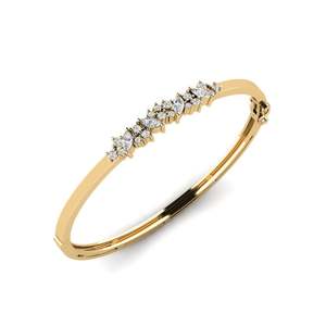 Bracelets: 0.8 Carat Marquise cut 14ct Yellow Gold Lab Grown Diamond SYLVIE Bangle Makhaon GLAMIRA NZ
