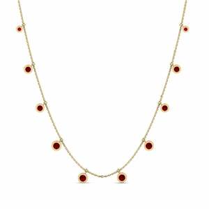 1.1 Carat Round cut 14ct Yellow Gold Ruby SYLVIE Necklace Kumush GLAMIRA NZ