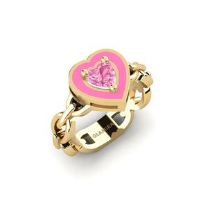 0.44 Carat Heart cut 14ct Yellow Gold Pink Sapphire SYLVIE Ring Braks - B GLAMIRA NZ