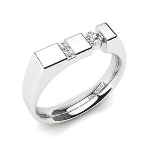 Rings: 0.1 Carat Round cut 14ct White Gold Diamond Men's Ring Balconi GLAMIRA NZ