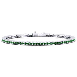 2.28 Carat Round cut 9ct White Gold Emerald Women's Bracelet Blejan GLAMIRA NZ