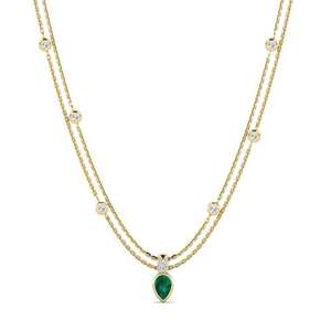 0.33 Carat Pear cut 14ct Yellow Gold Emerald Women's Necklace Gullar GLAMIRA NZ